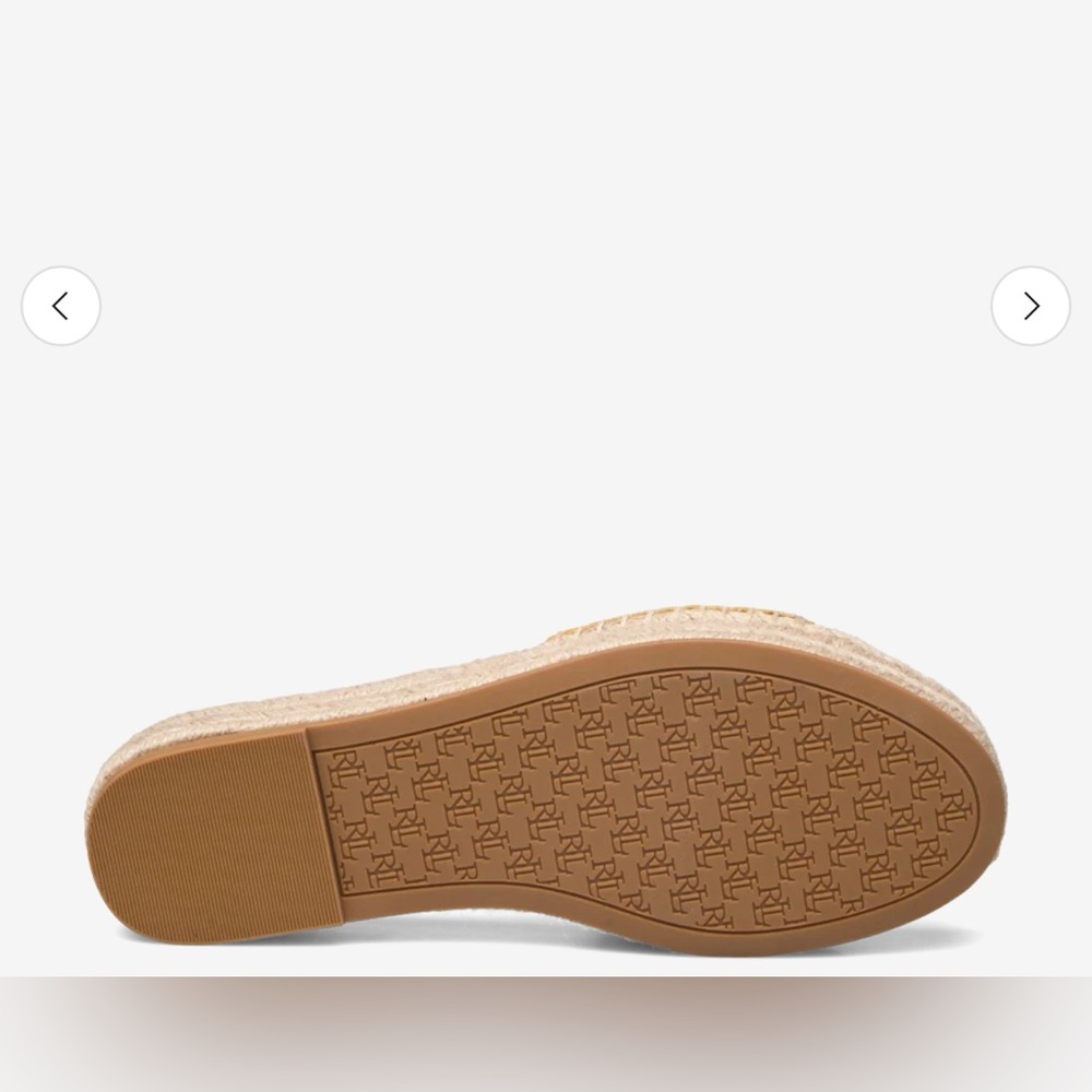 Lauren Ralph Lauren - Polly Nappa Yellow Leather Flat Platform Espadrille 9B NWT - Picture 5 of 11